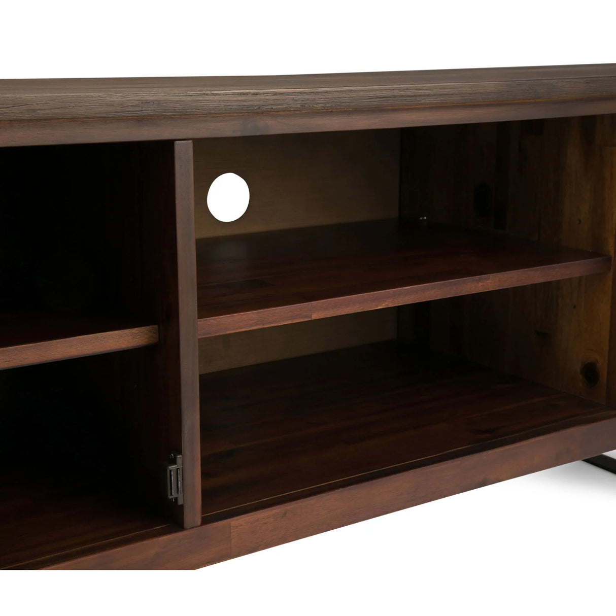 Lowry - TV Media Stand - Distressed Charcoal Brown - Furniture Home Direct