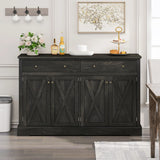 Vintage Sideboard With 2 Drawers And Four Doors For Living Room - Furniture Home Direct