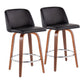Toriano - Mid-Century Modern Fixed Height Counter Stool With Round Footrest (Set of 2) - Furniture Home Direct
