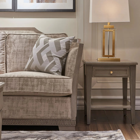 Dauphin - Storage Shelf Side Table - Gray Cashmere - Furniture Home Direct