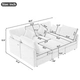 Sectional Sofa Modular U-Shaped With Ottoman & USB Ports - Furniture Home Direct