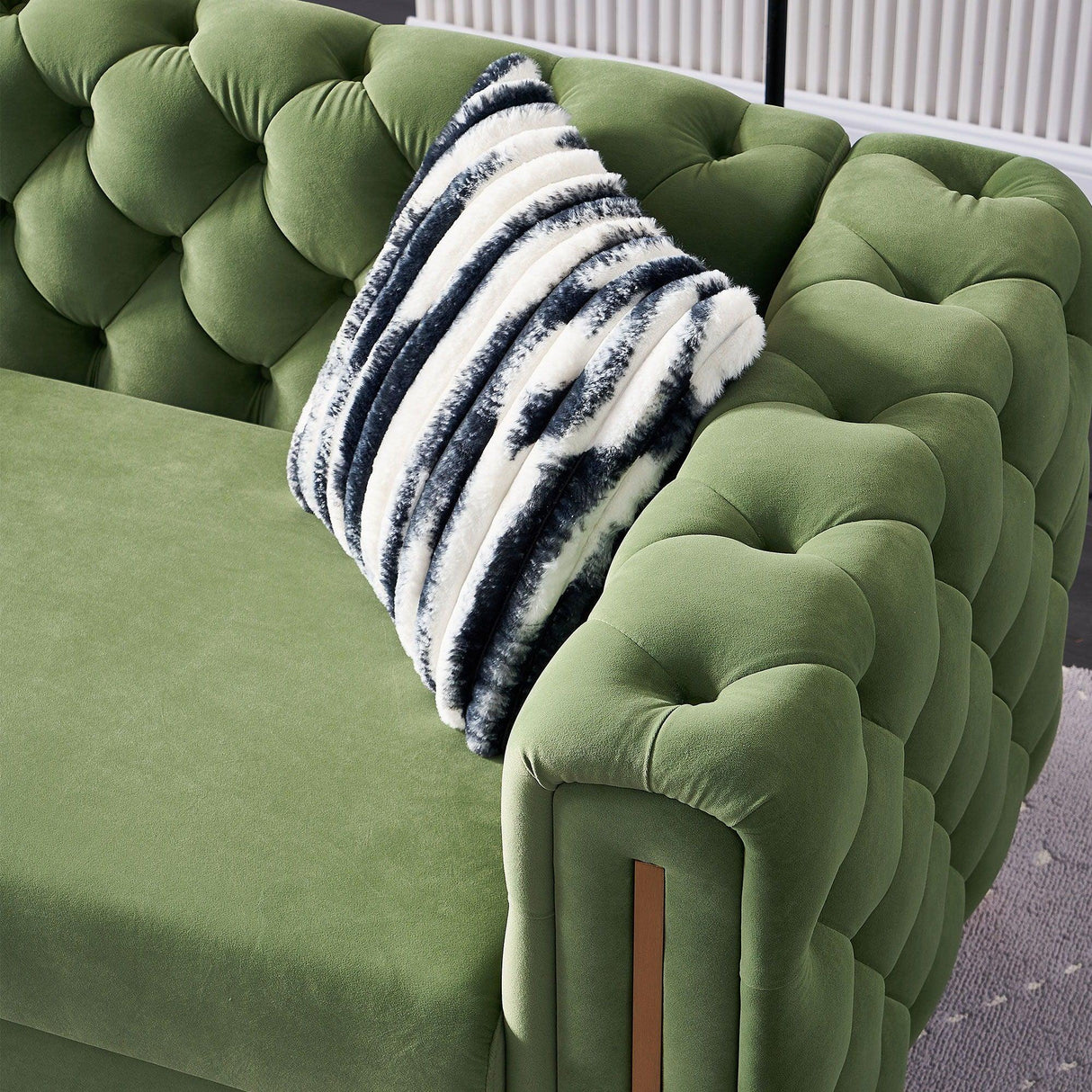 Chesterfield - Modern Tufted Velvet Living Room Sofa, 84.25''W Couch - Furniture Home Direct
