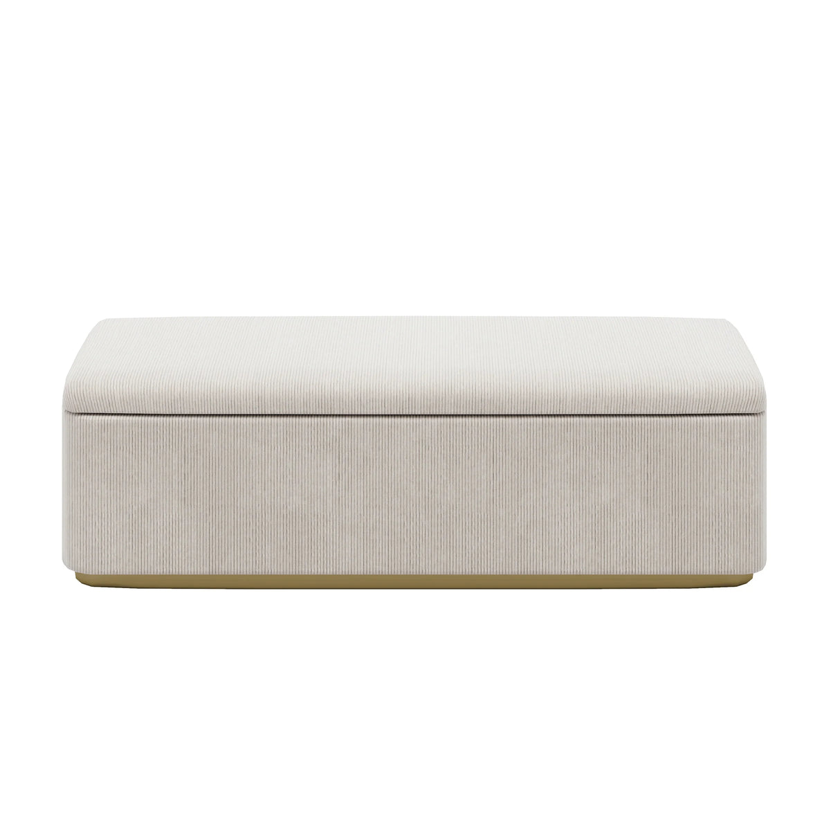 King Bed Corduroy Upholstered Storage Ottoman Light Grey - Furniture Home Direct