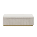 King Bed Corduroy Upholstered Storage Ottoman Light Grey - Furniture Home Direct