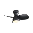 23" Bedroom Ceiling Fan With 3 Color Dimmable 3 ABS Blades Remote Control Dc Motor Black With 18W Led Light - Furniture Home Direct