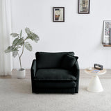 Modern Chenille 3 Piece Living Room Set - Black - Furniture Home Direct