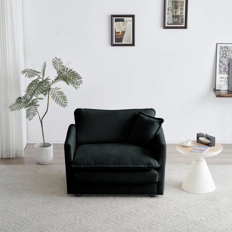 Modern Chenille 3 Piece Living Room Set - Black - Furniture Home Direct