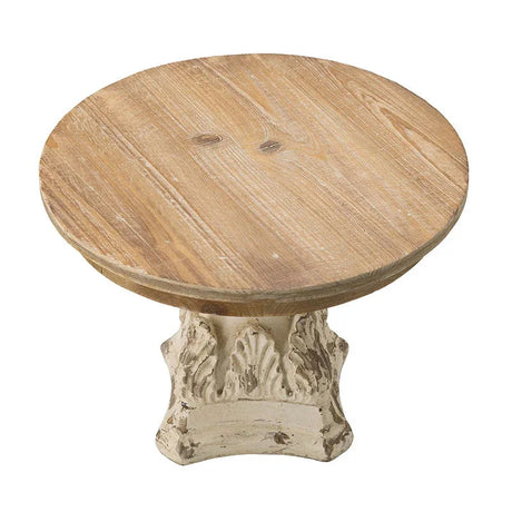 Cake Stand, Wood Cake Plate With Magnesium Base - Cream / Brown - Furniture Home Direct