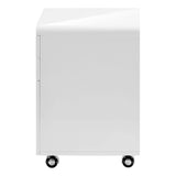 File Cabinet, Rolling Mobile, Storage Drawers, Printer Stand, Office, Work, Glossy Contemporary, Modern - White - Furniture Home Direct
