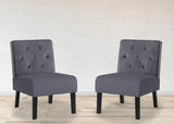 Reese - Living Room Armless Button Tufted Pattern Accent Chair (Set of 2) - Furniture Home Direct