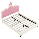 Upholstered Princess Platform Bed With Crown Headboard - Furniture Home Direct