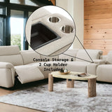 Sectional Sofa Boucle Power Reclining With Cupholder Beige - Furniture Home Direct