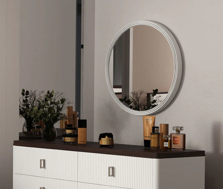 Carena - Round Mirror - Gray - Furniture Home Direct