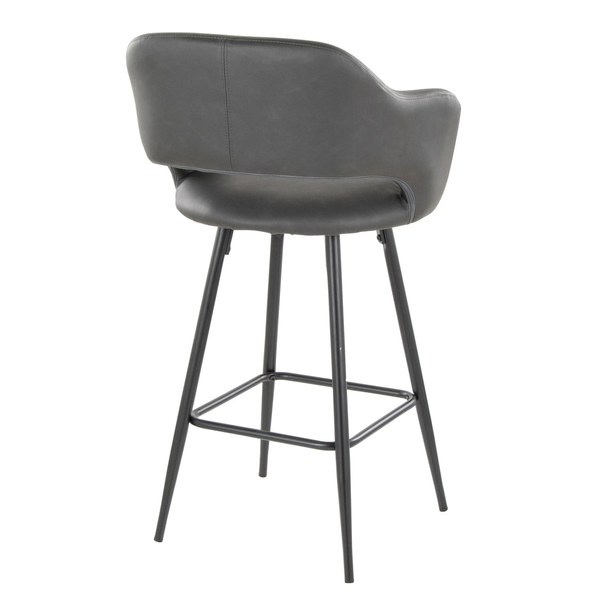 Margarite - Contemporary Fixed Height Counter Stool With Square Footrest (Set of 2) - Furniture Home Direct