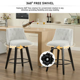 Swivel Bar Stools & Button Tufted Back (Set of 2) - Furniture Home Direct