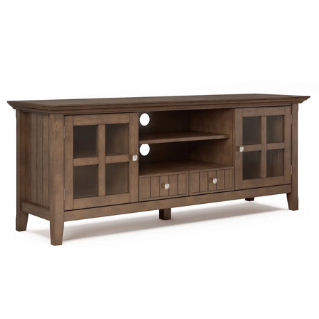 Acadian - TV Media Stand - Rustic Natural Aged Brown - Furniture Home Direct
