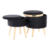 Tray - Contemporary Storage Ottoman With Matching Stool - Furniture Home Direct