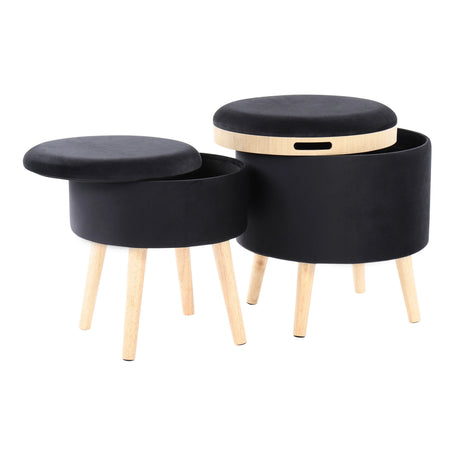 Tray - Contemporary Storage Ottoman With Matching Stool - Furniture Home Direct