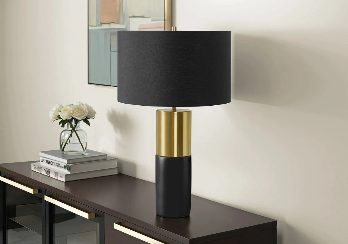 Lighting, Table Lamp, Concrete, Contemporary - Black / Gold - Furniture Home Direct