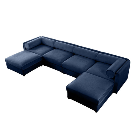 Contemporary Elegant White Chenille Sofa With Storage And Ottoman - Furniture Home Direct
