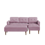 Sectional with Ottoman - Pink - Furniture Home Direct