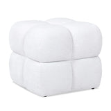 Pixel - Oversized Square Tufted Pouf Ottoman - Almond White - Furniture Home Direct