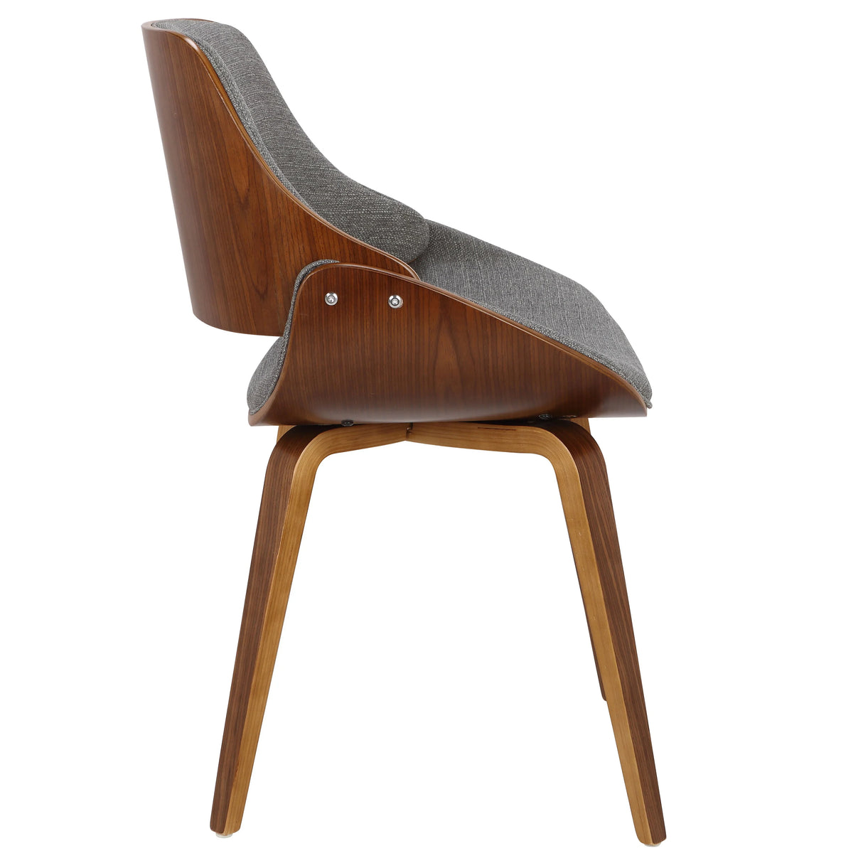 Fabrizzi - Mid-Century Modern Dining / Chair (Set of 2) - Walnut / Gray - Furniture Home Direct