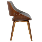 Fabrizzi - Mid-Century Modern Dining / Chair (Set of 2) - Walnut / Gray - Furniture Home Direct