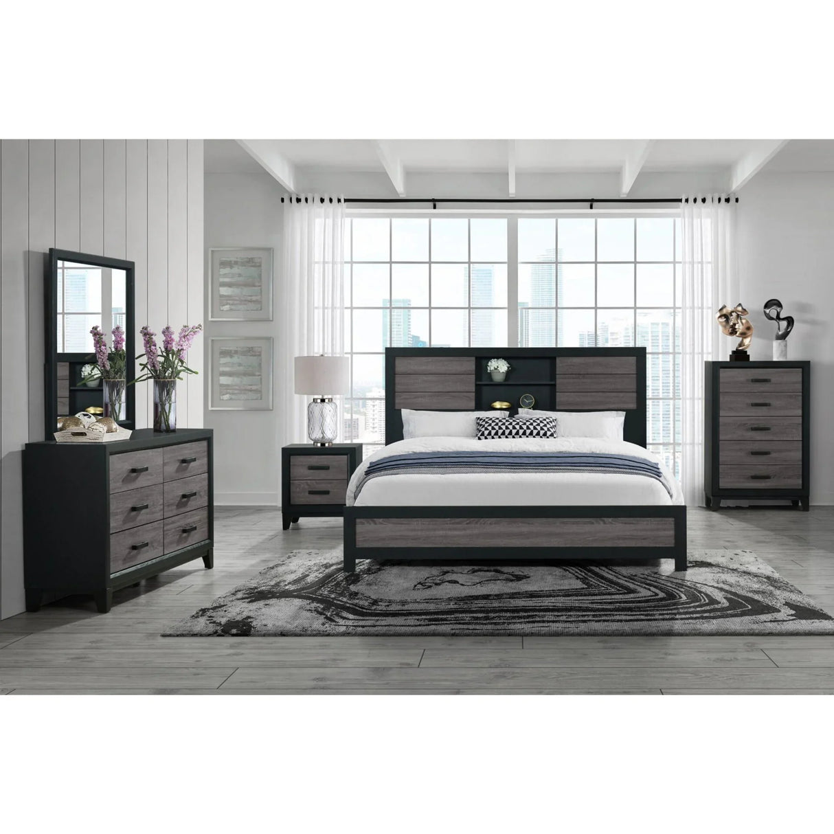 Soluto - Bed With Bookcase Headboard - Furniture Home Direct