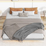 Floating Bed With Led Lights Underneath, Modern Queen Size Low Profile Platform Bed With Led Lights - Furniture Home Direct