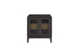 Glass Door Nightstand - Black - Furniture Home Direct