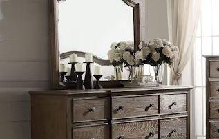 Baudouin - Weathered Mirror - Oak - Furniture Home Direct