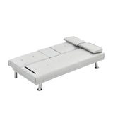 Sleeper Sofa with Armrest and Two Cup Holders - White - Furniture Home Direct