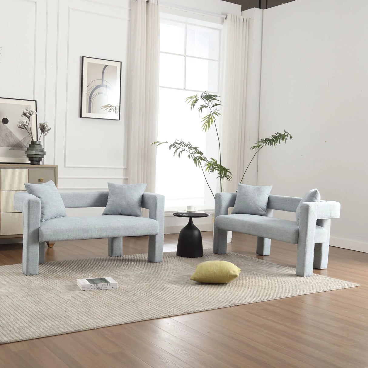Modern Chenille Loveseat Sofa, Comfy Upholstered 2 Seater - Furniture Home Direct