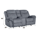 Zubaida - Two Tone Velvet Recliner Loveseat With USB Port Console - Furniture Home Direct