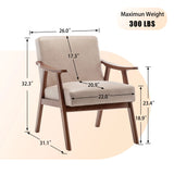 Mid Century Modern Accent Chair With Solid Wood Frame And Extra Thick Backrest - Furniture Home Direct
