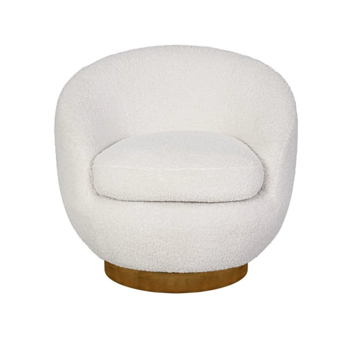 Shearling - Swivel Chair With Base Construction - Cream - Furniture Home Direct