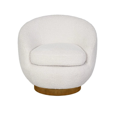 Shearling - Swivel Chair With Base Construction - Cream - Furniture Home Direct