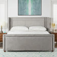 Elle - Wingback Upholstered King Bed - Silver Gray - Furniture Home Direct