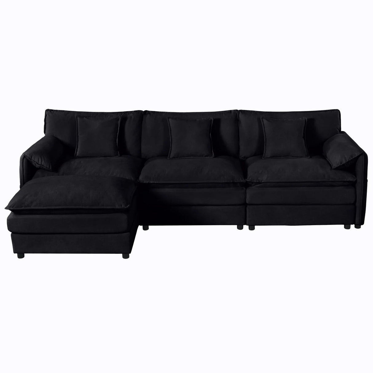 Modern Comfy Deep Seat Modular Sectional Sofa Cloud Couch With Ottoman - Furniture Home Direct