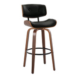 Lombardi - Mid-Century Modern Fixed Height Barstool With Swivel With Round Footrest (Set of 2) - Furniture Home Direct
