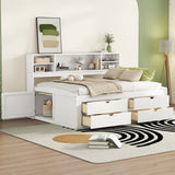 Daybed With 2 Bedside Cabinets, Upper Shelves And 4 Drawers - Furniture Home Direct