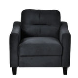 living Room Set With Sofa, Love seat and Accent Chair - Black - Furniture Home Direct