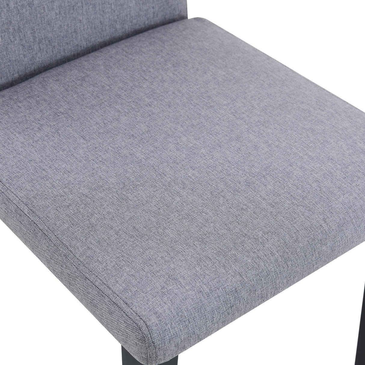 Dining Set Glass Top Table With Eight Fabric Chairs Gray - Furniture Home Direct