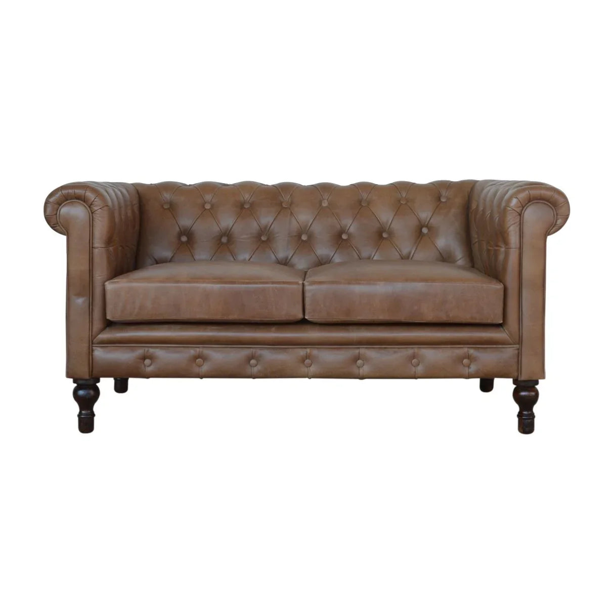 Buffalo - Leather Chesterfield Sofa - Brown - Furniture Home Direct