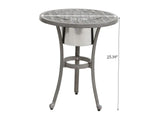 21" Cast Aluminum Round Table With Ice Bucket - Furniture Home Direct