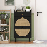 Allen - Rattan 2 Door 1 Drawer Cabinet Shoe Rack For Entrance - Furniture Home Direct