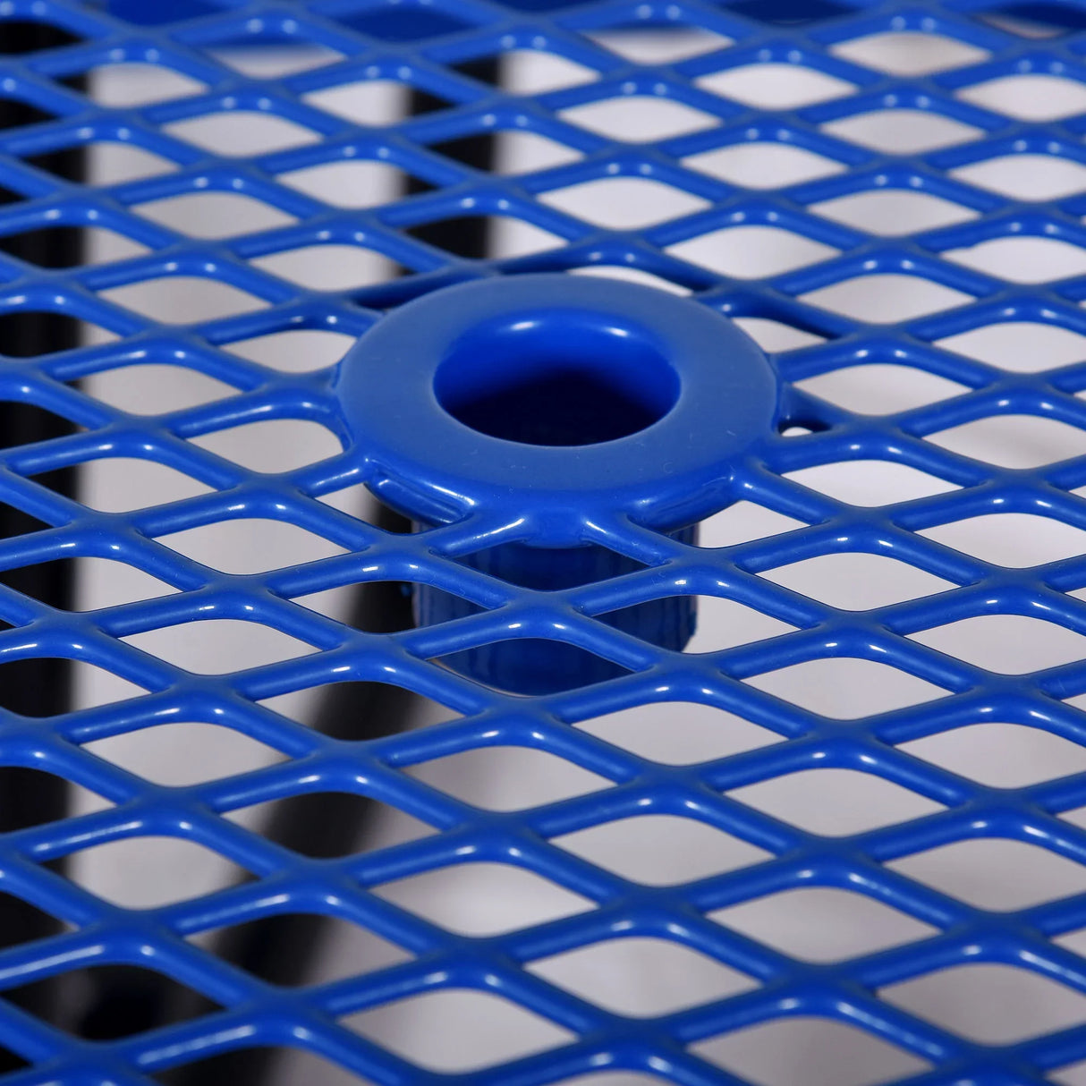 Round Outdoor Steel Picnic Table With Umbrella Pole - Furniture Home Direct