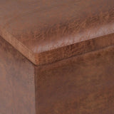 Rockwood - Upholstered Cube Storage Ottoman With Tray - Furniture Home Direct
