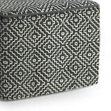 Briella - Square Woven Outdoor / Indoor Pouf - Gray / White - Furniture Home Direct